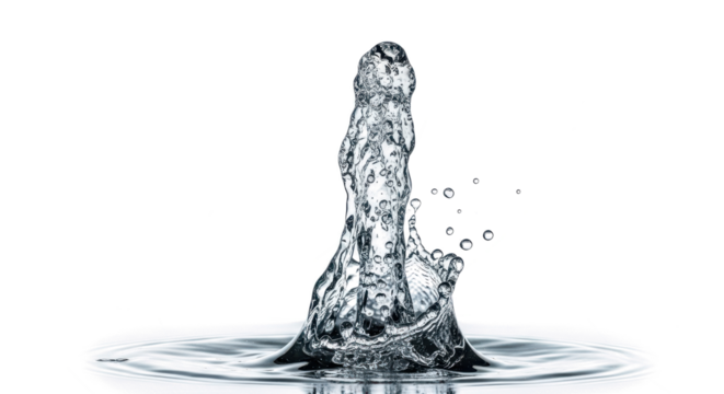 Blue water splash a powerful vertical jet of water erupting from a surface