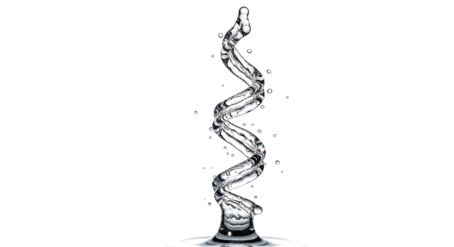 Blue water splash a twisting spiral of water splashing upwards - Powered by Adobe