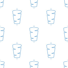kebab seamless pattern isolated on transparent background.