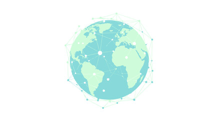Global Connection Network on a Digital Earth Globe Illustrating Worldwide Communication