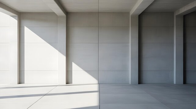 A clean, light gray concrete wall background. A modern, minimalist, and slightly industrial backdrop