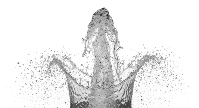 Blue water splash a dynamic splash of water erupting upwards in a crownlike formation