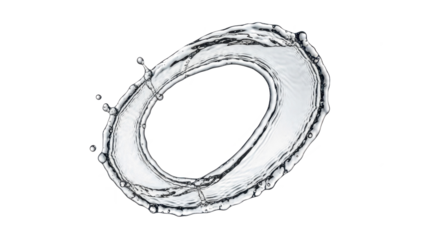 Blue water splash a circular ring of splashing water, forming a perfect loop with droplets
