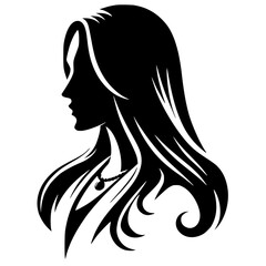 Black hair woman silhouette