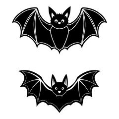 Flying Bat Silhouette Black Vector