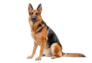 German Shepherd Sitting With Pointed Ears and Alert Expression