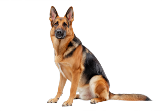 German Shepherd Sitting With Pointed Ears and Alert Expression