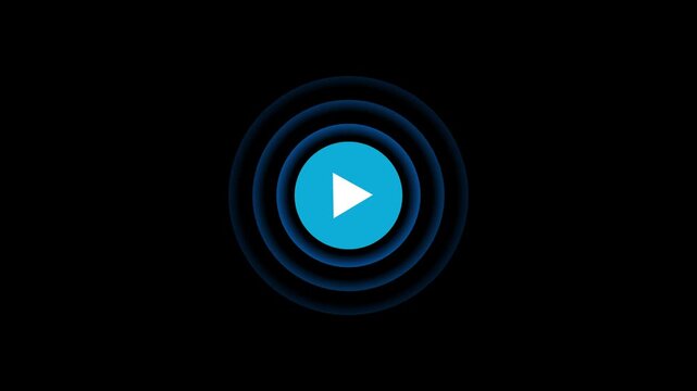 Play Button. Live Streaming video player. play icon, video play icon for website and mobile design animation. Press to play.