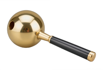 Golden Brass Pipe with Black Handle