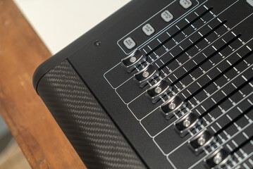 Professional Audio Mixer Close Up View