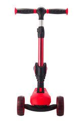 Red Kick Scooter With Adjustable Handlebar, Three-Wheel Design, And Sturdy Deck For Kids