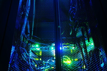 Intricate Network Server with LED Lights