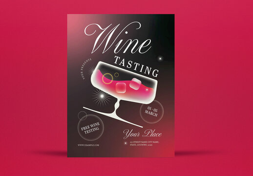 Black Red Gradient Wine Tasting Flyer Layout