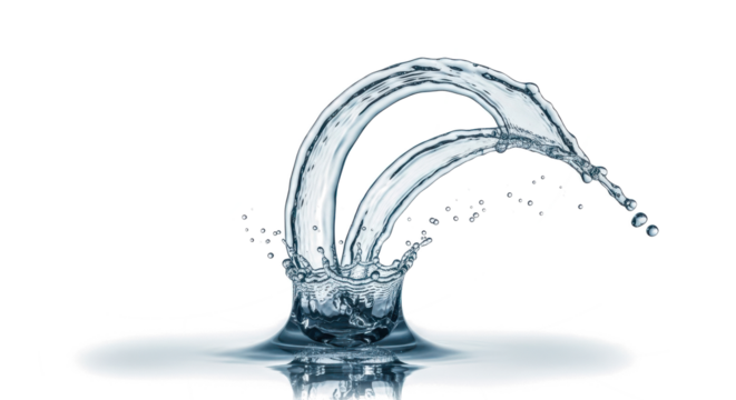 Blue water splash a powerful arching splash of water erupting from a surface, captured in motion