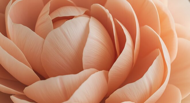 Close up of a soft peach flower with delicate petals and textured detail