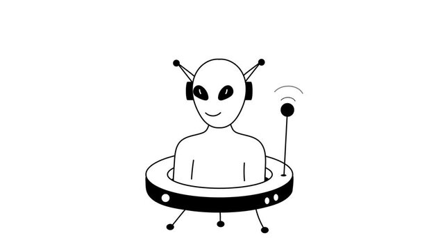 Get this amazing icon animation  of alien, ready to use animated vector