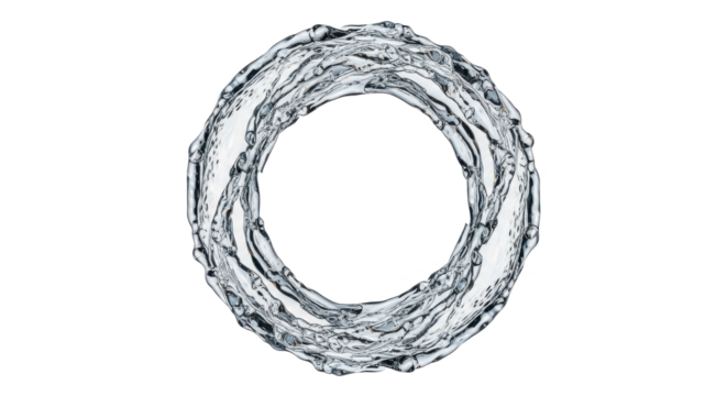 Blue water splash a circular splash of water forming a ring shape