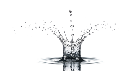 Blue water splash a dynamic splash of water frozen in time, creating an abstract crown shape