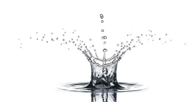 Blue water splash a dynamic splash of water frozen in time, creating an abstract crown shape