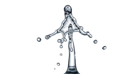 Blue water splash a dynamic splash of water frozen in motion, creating an abstract sculpture