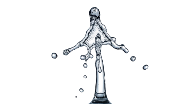 Blue water splash a dynamic splash of water frozen in motion, creating an abstract sculpture