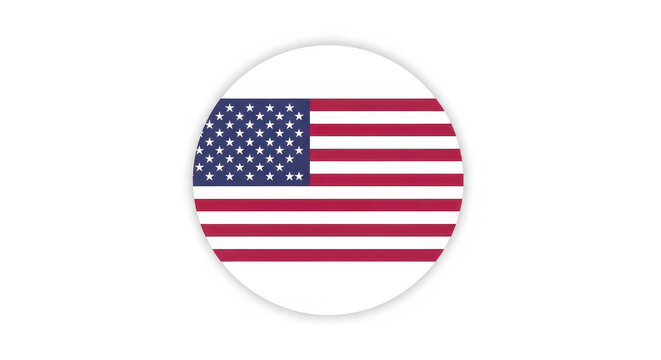 American flag icon isolated on white background with copy space concept symbol - Powered by Adobe