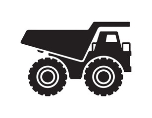 Obraz premium Mining Truck Icon. This vector illustration is completely royalty-free and showcases the primary icon depicted in black within a white square.