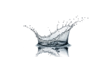 Blue water splash a graceful water splash crown shape with droplets