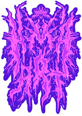 Bright Purple HMA ART Metallic Typography Design