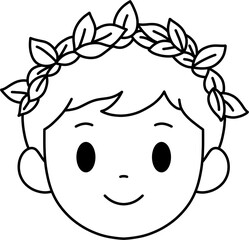 월계관 남 흑백