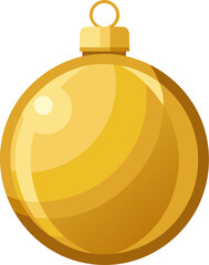 Gold Christmas ball  , white background 