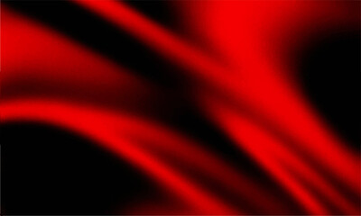 Abstract red silk texture with light, smooth fabric wave, and black motion curve art design for background illustration