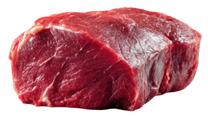 Fresh raw beef meat cuts with marbling texture ready for cooking isolated on white background