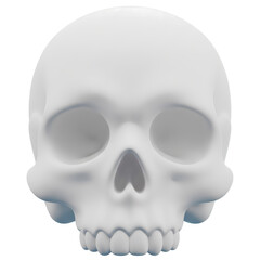 Obraz premium 3D Clay Style White Human Skull Illustration PNG