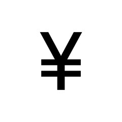 Obraz premium Illustration of a black yen symbol centered on a white background representing japanese currency and finance