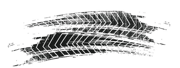 Tire track seamless pattern. Grange tread marks .Grunge textured vector car tread . Car trails endless pattern texture. Tyre track seamless texture. Wheel tire tread track background © Zayyan