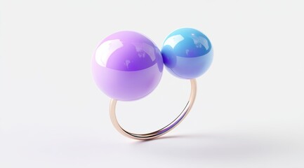 Creative abstract spheres representing molecules, atoms, and innovation in science and technology with a sleek modern style.