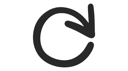 Hand drawn circular arrow icon isolated on transparent background
