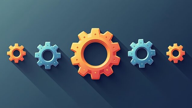 DevOps Site reliability engineering IIoT automation Smart factory Machine learning engineer UpKeep eks Jasper AI Okteto gears with gaming icons 2d flat illustration