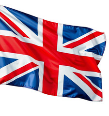 Waving Union Jack Flag with Vibrant Red, White, and Blue