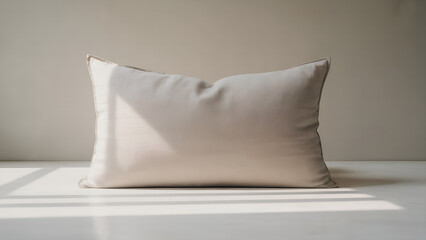 Obraz premium Close up of a white pillow on a white surface