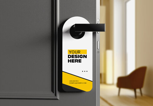 Hotel Door Hanger Mockup