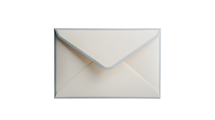 Small cream colored envelope isolated on transparent background