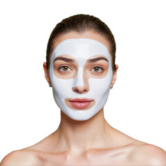 Young woman with face mask for skincare routine