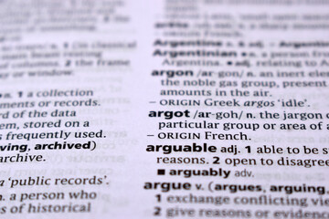 Fototapeta premium Close Up Of English Dictionary Page With Word - argot