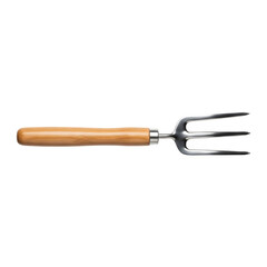 Fototapeta premium High-quality garden hand fork with wooden handle and metal tines, perfect for gardening tools and outdoor work concepts. Isolated on white or transparent background. PNG format.
