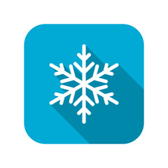 Snowflake with long shadow icon isolated on transparent background