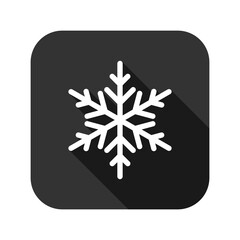Snowflake with long shadow icon isolated on transparent background