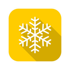 Snowflake with long shadow icon isolated on transparent background