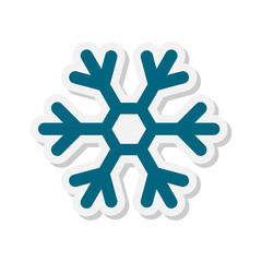 Snowflake sticker icon isolated on transparent background